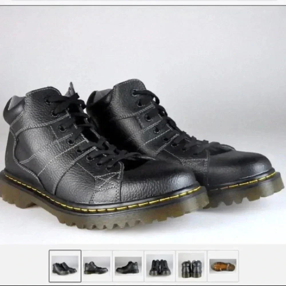Vintage Dr Martens Harrisland Black Leather Work Boots